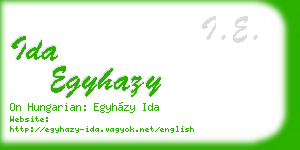 ida egyhazy business card