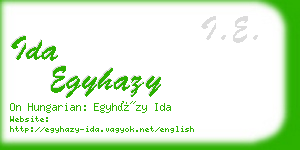 ida egyhazy business card